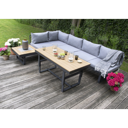 Sitzgruppe »Largo«, 6 Sitzplätze, Aluminium/Polywood/Polyester, inkl. Auflagen