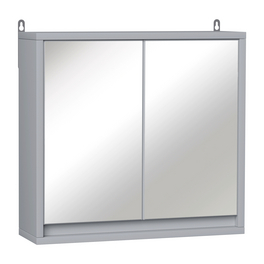 Spiegelschrank, grau, Holz, BxHxT: 48 x 45 x 14,5 cm