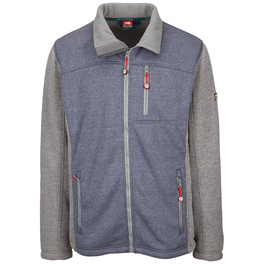 Strick-Fleecejacke, marine/grau, Polyester, Gr. XL