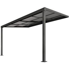 Terrassenüberdachung, Breite: 390 cm, Dach: Kunststoff, anthrazit Terrassenüberdachung, Breite: 390 cm, Dach: Kunststoff, anthrazit