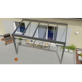 Terrassenüberdachung »Expert«, BxT: 400 x 200 cm, grau / RAL9007, Glasdach