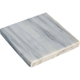 Trittplatte, LxBxH: 40 x 40 x 4,5 cm, Marmor, wolken-weiß