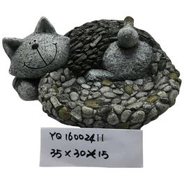 Vogeltränke, Polyresin, hellgrau