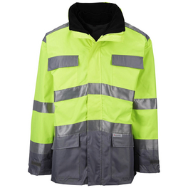 Warnschutzparka, gelb, Polyester, Gr. XL