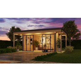 Gartenhaus »Domeo 4 Loggia«, Holz, BxHxT: 418 x 239,4 x 402 cm (Außenmaße inkl. Dachüberstand)