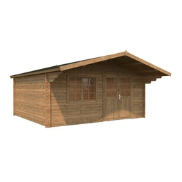 Blockbohlenhaus »Britta«, Holz, BxHxT: 516 x 270 x 579 cm (Außenmaße inkl. Dachüberstand)