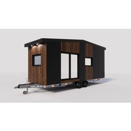 Tiny House »DOPPEL LOFT«, 18 m², dunkelbraun, Vollausstattung, fahrbar auf Trailer, BxHxL: 2,5 x 3,9 x 8,7 m