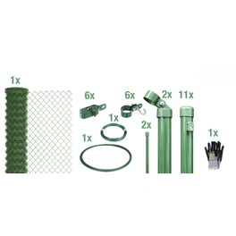 Set Maschendrahtzaun zum Einbetonieren, Breite: 2500cm, grün