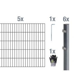 Gartenzaun, BxH: 10 x 1,4 m, anthrazit