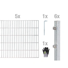 Gartenzaun, BxH: 10 x 1,4 m, silberfarben