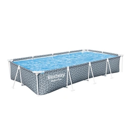 Framepool, Set mit Filterpumpe 367 x 201 x 66 cm, Blattform-Design, eckig