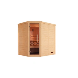 Sauna »KEMI ECK«, 6 Personen, inkl. 4,5 kW Ofen mit externer Steuerung