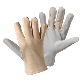 Handschuhe , beige, Nappaleder/Baumwolle, 1 Paar