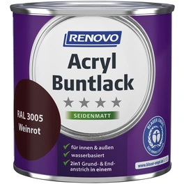 Acryl-Buntlack, weinrot RAL 3005, seidenmatt, 375ml