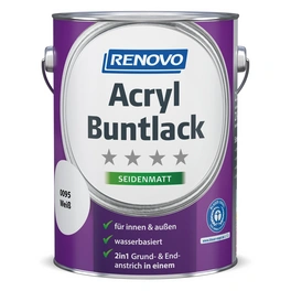 Acryl-Buntlack, weiß RAL 0095, seidenmatt, 2,5l