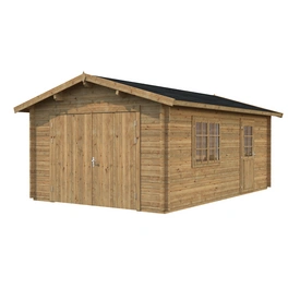 Blockbohlen-Garage, BxT: 360 x 550 cm (Außenmaße), Holz