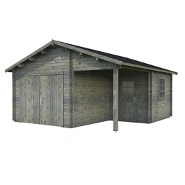 Blockbohlen-Garage, BxT: 510 x 550 cm (Außenmaße), Holz