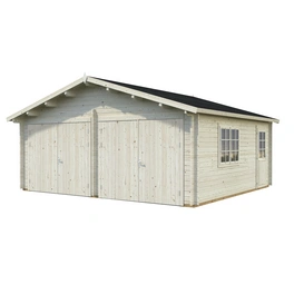 Blockbohlen-Garage, BxT: 575 x 510 cm (Außenmaße), Holz