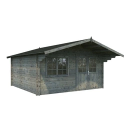 Blockbohlenhaus »Britta«, BxT: 426 x 426 cm (Außenmaße), Wandstärke: 40 mm, Grau