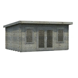 Blockbohlenhaus »Lisa«, BxT: 450 x 330 cm (Außenmaße), Wandstärke: 44 mm, Natur