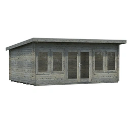 Blockbohlenhaus »Lisa«, BxT: 530 x 380 cm (Außenmaße), Wandstärke: 44 mm, Grau