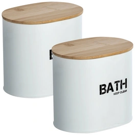 Box, Stahl/bambus, weiß/braun