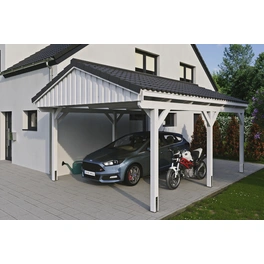 Carport »Fichtelberg«, BxT: 423 x 566 cm, Firsthöhe: 326 cm, lasiert