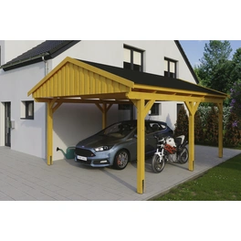 Carport »Fichtelberg«, BxT: 423 x 566 cm, Firsthöhe: 326 cm, lasiert