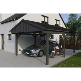 Carport »Fichtelberg«, BxT: 423 x 566 cm, Firsthöhe: 326 cm, lasiert