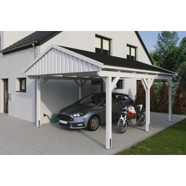 Carport »Fichtelberg«, BxT: 423 x 566 cm, Firsthöhe: 326 cm, lasiert