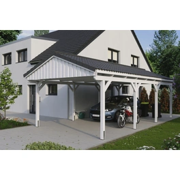 Carport »Fichtelberg«, BxT: 423 x 808 cm, Firsthöhe: 326 cm, lasiert