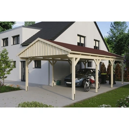 Carport »Fichtelberg«, BxT: 423 x 808 cm, Firsthöhe: 326 cm, unbehandelt