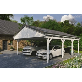 Carport »Fichtelberg«, BxT: 618 x 808 cm, Firsthöhe: 362 cm, lasiert