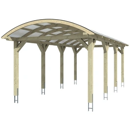 Carport »Franken«, BxT: 376 x 755 cm, Firsthöhe: 293 cm, lasiert