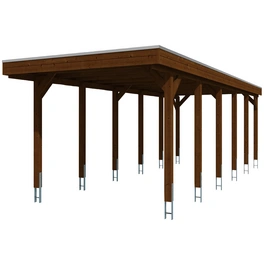 Carport »Friesland«, BxT: 314 x 860 cm, Firsthöhe: 241 cm, farbbehandelt