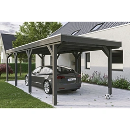 Carport »Grunewald«, BxT: 321 x 796 cm, Firsthöhe: 243 cm, lasiert