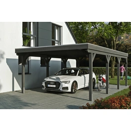 Carport »Grunewald«, BxT: 427 x 796 cm, Firsthöhe: 251 cm, lasiert