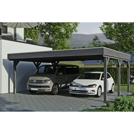 Carport »Grunewald«, BxT: 622 x 554 cm, Firsthöhe: 255 cm, lasiert