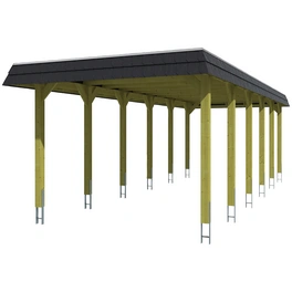 Carport »Spessart«, BxT: 345 x 893 cm, Firsthöhe: 241 cm, farbbehandelt