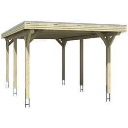 Carport »Spessart«, BxT: 355 x 604 cm, Firsthöhe: 243 cm, lasiert