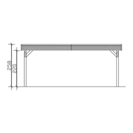 Carport »Spessart«, BxT: 611 x 604 cm, Firsthöhe: 258 cm, farbbehandelt