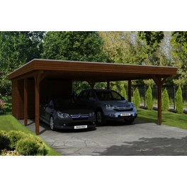 Carport »Spessart«, BxT: 611 x 846 cm, Firsthöhe: 258 cm, lasiert