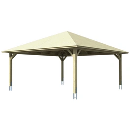 Carport »Taunus«, BxT: 634 x 634 cm, Firsthöhe: 380 cm, farbbehandelt