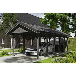 Carport »Wallgau«, BxT: 380 x 900 cm, Firsthöhe: 313 cm, lasiert