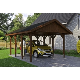 Carport »Wallgau«, BxT: 430 x 600 cm, Firsthöhe: 326 cm, lasiert