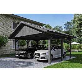 Carport »Wallgau«, BxT: 620 x 500 cm, Firsthöhe: 354 cm, lasiert