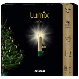 Christbaumkerzen Lumix Superight mini, gold, 12er