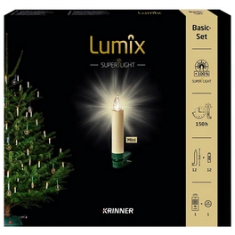 Christbaumkerzen Lumix Superlight mini, Elfenbein, 12er