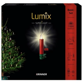 Christbaumkerzen Lumix Superlight mini, Rot, 12er