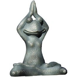 Deko-Frosch »Yoga«, BxH: 35,5 x 43 cm, Polyresin, graugrün/goldfarben